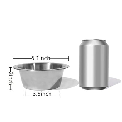 FOYO Stainless Steel Pet Bowls Set - Cat and Dog Small Bowls, 12 OZ Food and Water Dishes, Set of 2 - size: 1.5 Cups(12 OZ)