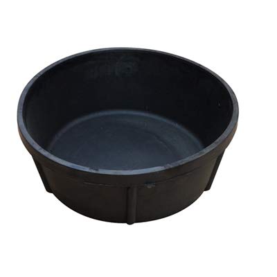 Tru Guard 4 Quart Capacity Heavy Duty Livestock Black Rubber Feed Pan - (6 Pack) - size: 6 Pack