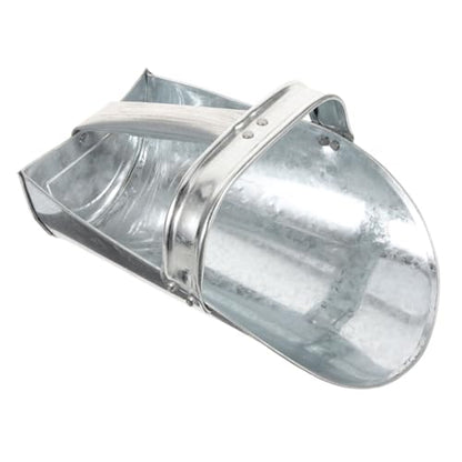 BESPORTBLE Large Stainless Steel Feeding Shovel for Livestock Sturdy Multi-use Feed Scoop Enclosed Handle for Farm Feeding and PET Fodder Distribution