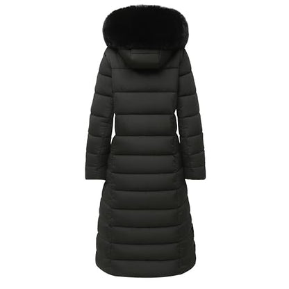 MOERDENG Women's Waterproof Long Winter Coat Thickened Down Alternative Jacket Warm Puffer Jacket Parka - color: Black, size: Small