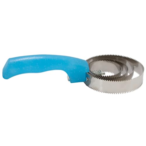 Jeffers Equine Sparkle Grip Reversible Curry Comb for Horses, Stainless Steel Spring Horse Grooming Comb for Bathing & Coat Care, Dual Tooth Grooming Tool w/Rotating Flexible Head - Turquoise - color: Turquoise