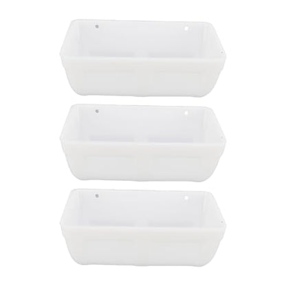 Pssopp Plastic Hanging Chicken Feeder, Large Capacity Design Thickened Plastic Waste Prevention Hanging Poultry Feeder Trough for Livestock (White) - color: White