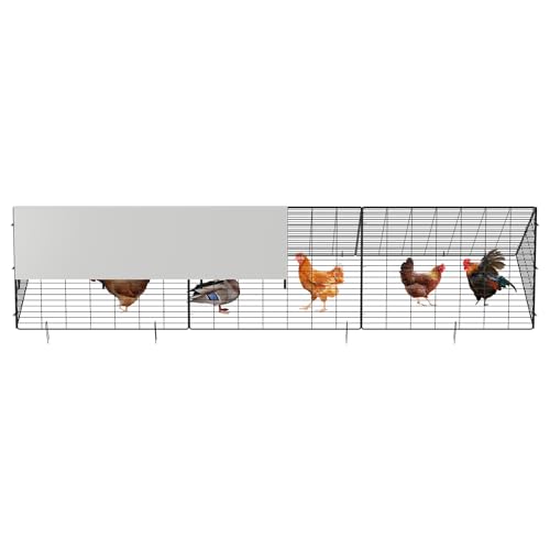Large Metal Chicken Tunnel with Cover, Portable Chicken Coop Run for Outdoor Backyard Farm, Poultry Cage for Hens, Ducks, Rabbits, 118.1x28x24.2 inch