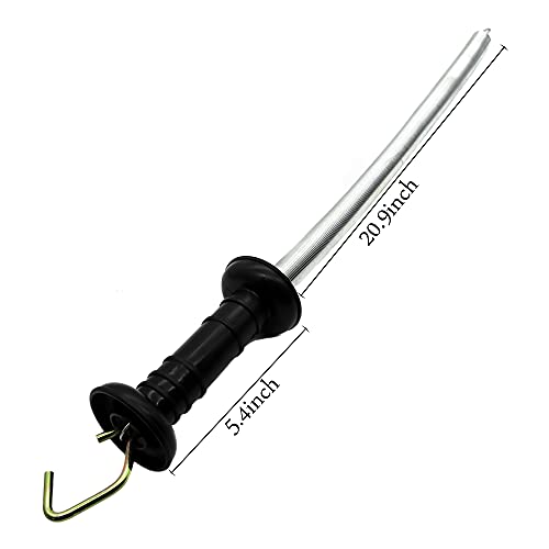 Electric Fence Spring Gate Handles Kit, Black, 16-Feet | Includes Anchors, Tension Spring