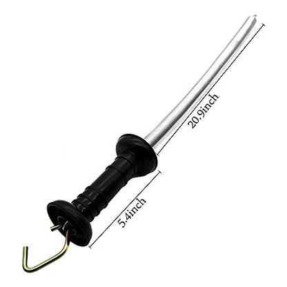 Electric Fence Spring Gate Handles Kit, Black, 16-Feet | Includes Anchors, Tension Spring