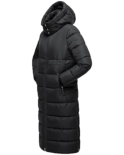 Womens Winter Maxi Long Parka Coats Puffer Down Quilted Jacket with Hood - color: Black-303, size: Small