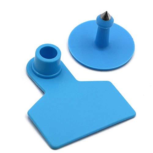 M.Z.A Blank Ear Tags for Goats Sheep Pigs Hogs Cows Cattle Calf Livestock Ear Tag Blank Pig Tags, 100pcs - color: Blue