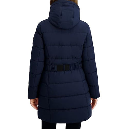 Nautica Women's Maxi Puffer - color: Navy Seas, size: Large