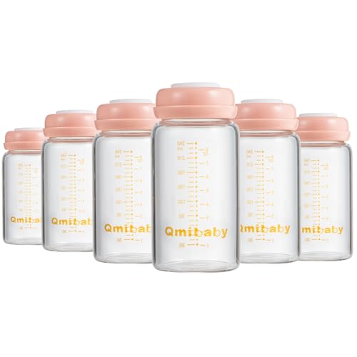 Breast Milk Storage Bottles 240ml 8oz BPA-Free Leak-Proof Baby Bottle for Breastmilk Storage Wide Neck Bottles with Screw Ring Sealing Disk Breastfeeding (Pink, 240ml-6Packs) - color: Pink, size: 240ml-6Packs