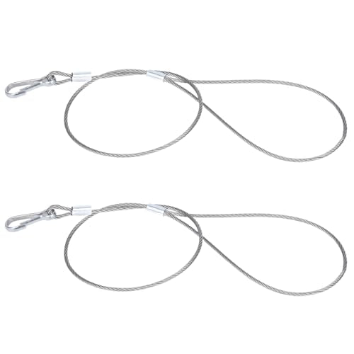 WellMade 2 Pack Stainless Steel Gate Lock Cable, Heavy Duty Rust-Proof Fence Opener Cable for Wooden & Vinyl Gates, Easy Open Gate Latch String Replacement