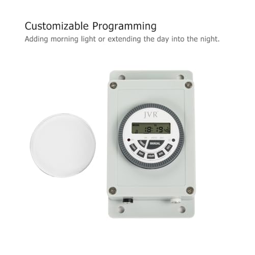 JVR Chicken Coop Light with Timer to Boost Egg Production | Automatic smart LED laylight perfectly times your coop lighting to keep hens laying eggs all winter long
