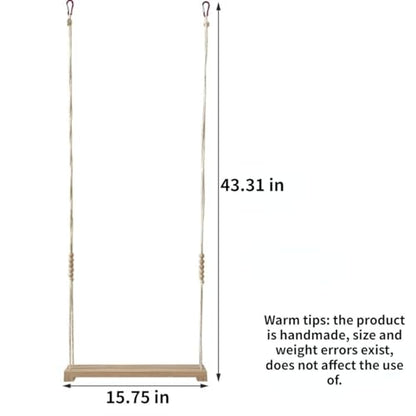 Chicken Swing Toy, Wooden Hen Swing Hanging Chicken Perch Ladder Swing Wood Stand Decorative Chicken Coop Accessories Toys Supplies for Rooster Chicken Owners & Lovers