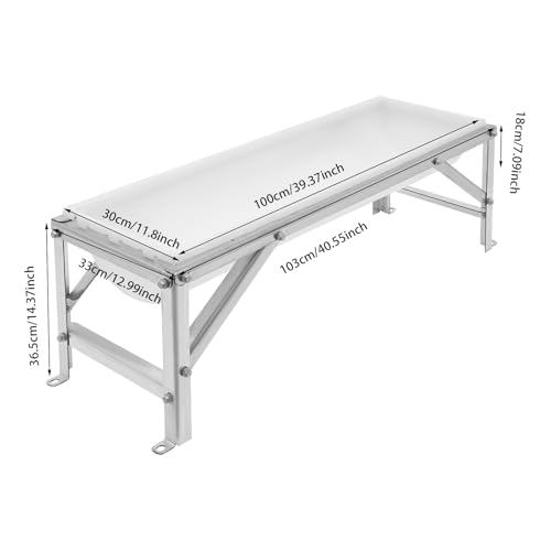 Livestock Feed Trough, 9.25 Gal Large Capacity Animal Feeder with Stand, Heavy Duty Metal Hay & Water Trough for Horses, Goats, Deer, Cattle, Chicken, Easy to Clean & Assemble (White) - color: White