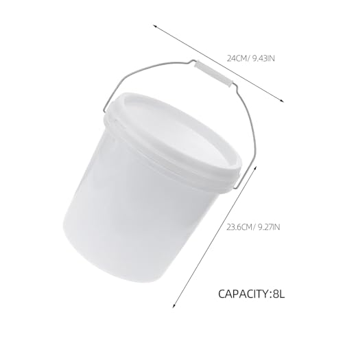 HEALLILY Food Container Sand Bucket All Purpose Pail 5 Gallon Buckets Food Storage Containers with Lids Airtight Pails Mop Bucket Toy Food with Cover Vomit Bucket Food Grade Plastic White