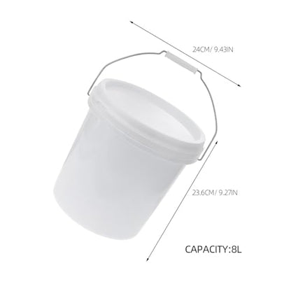 HEALLILY Food Container Sand Bucket All Purpose Pail 5 Gallon Buckets Food Storage Containers with Lids Airtight Pails Mop Bucket Toy Food with Cover Vomit Bucket Food Grade Plastic White