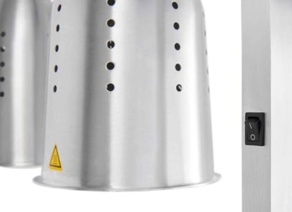 Kratos Commercial Countertop Food Heat Lamp|Freestanding Three Bulb Warmer | Silver Countertop Heat Lamp for Food |120V, 750W | Adjustable Height Design | ETL Certified (31M-005) - size: 3 Bulb-Silver