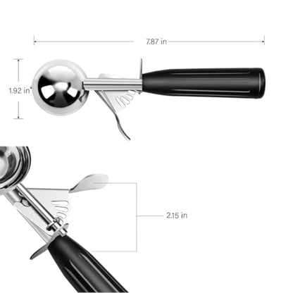 TOPKITCHEN Commercial-Grade Ice Cream Scoop 1 oz, 18/8 Stainless Steel Cookie Scoop with Plastic Handle, Portion Control Disher Scoop for Bakeries,Restaurants & Dessert Shops, #30, Black - size: 1 oz - Black