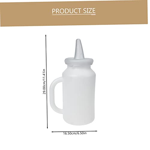 2pcs Calf Milk Bottle Soft Squeeze Pet Nursing Bottle for Puppies and Kittens Durable and Easy to Clean Large Capacity Feeding for Calves and Small Animals - color: White