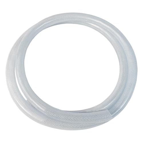 Gloxco Clear Braided PVC Tubing, Food Grade, Heavy Duty Reinforced Hose, 1" ID, 10 Ft Length - size: 1" x 10 Ft