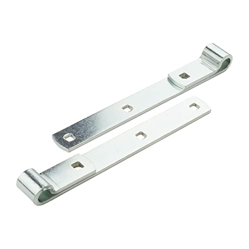 National Hardware N129-726 290BC Screw Hook and Strap Hinges 2-Pack - 10 in Zinc Plated Steel Gate Hinges for Barn Door, Fence Gate Hardware with Weatherguard Protection - size: 10 Inch