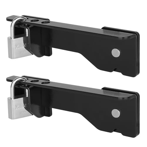 Kryonix 7.5" Flip Gate Latch Lock with 3 Hole, Heavy Duty Carbon Steel Door Latch for Outdoor Wooden Fence, 180°Adjustable Double Gate Latch for Sliding Swing Open Gate,Barn Door - size: 2PCS-Upgraded