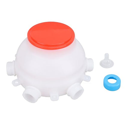 Piglet Feeder, 2.5L Capacity 6 Nipples Round Body Design Thickened PP Material Multifunctional Goat Milk Feeder, Poultry with Cover for Piglets, Lambs, Calf, Kittens