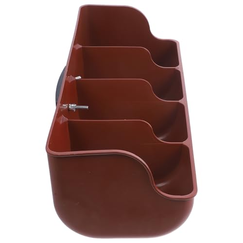 SEWACC Plastic Pig Feeder, 4-Compartment Pig Feeding Trough for Farm Livestock, Sturdy Polypropylene Piglet Manger for Grain and Water, 18 Inch Feeding Groove