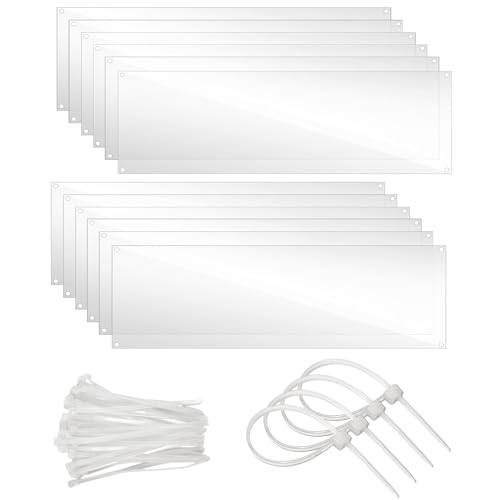 12 Pcs Cage Guard 11.8"x4.7" with Zip Ties Scatter Guard Clear Cage Liner Flexible Side Lining for Rabbit Guinea Pig C&C Metal Wire Playpen - size: 11.8" x 4.7" (12 PCS)