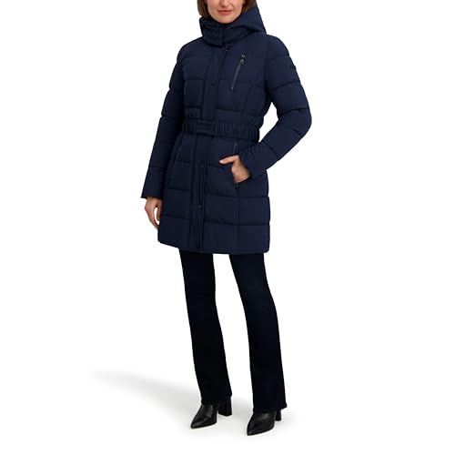 Nautica Women's Maxi Puffer - color: Navy Seas, size: Large