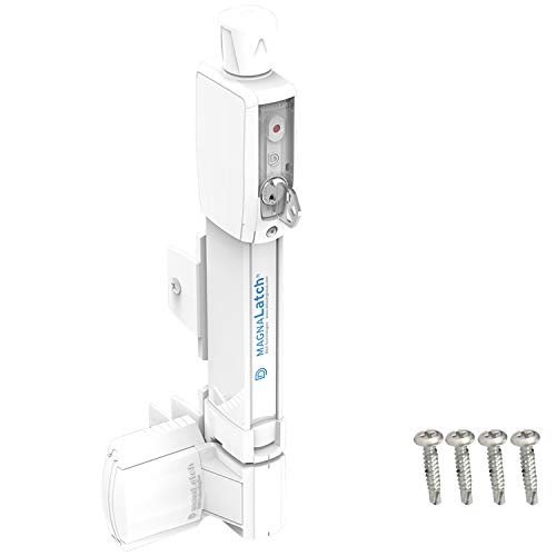 D&D Technologies ML3VPKAWT MagnaLatch Vertical Pull 12-inch Gate Latch, Magnetic Lock System, Professional-Grade Child & Pet Safety Latch, Rekeyable Security Lock System, Square Gate Frame and Post
