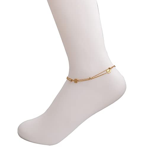 Charms Anklet Foot Bracelet for Women - color: Gold Dog Paw with Chain
