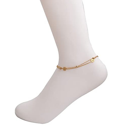 Charms Anklet Foot Bracelet for Women - color: Gold Dog Paw with Chain
