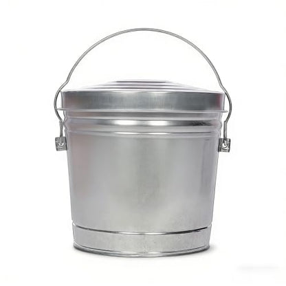 6 Gallon Galvanized Steel Storage Can with Locking Lid Rodent Proof Weather Resistant Metal Container for Pet Food Bird Seed Charcoal