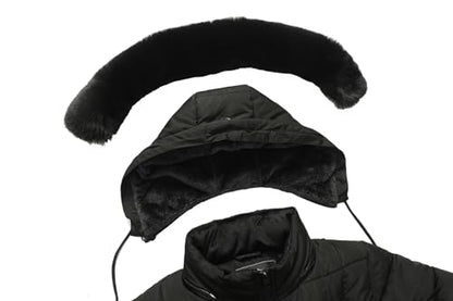 MOERDENG Women's Waterproof Long Winter Coat Thickened Down Alternative Jacket Warm Puffer Jacket Parka - color: Black, size: Medium