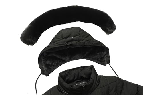 MOERDENG Women's Waterproof Long Winter Coat Thickened Down Alternative Jacket Warm Puffer Jacket Parka - color: Black, size: Small