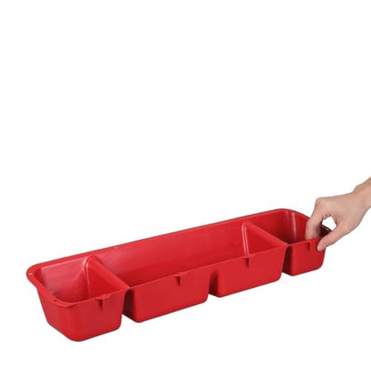 KICHOUSE 4PCS Livestock Feeder Trough: Chickens Ducks Feeding Rack - Wall Mounted Hay Rack for Barn Pasture - Multi-Compartment Trough Feeder for Grain Pellets