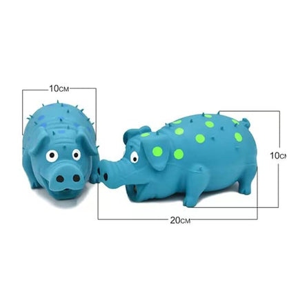 Squeaky Pig Dog Toys, 2 Pack Grunting Pig Dog Toy that Oinks Grunts for Small Medium Large Dogs, Grunting Pig Sound Play Dog Toy - color: Blue and Purple