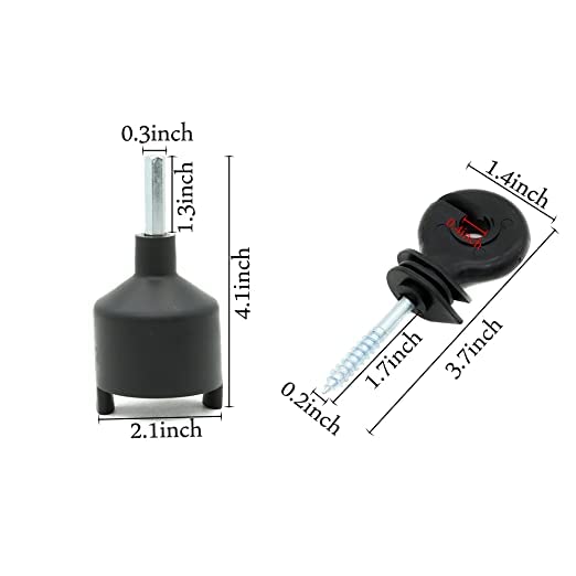 120 Pcs Electric Fence Insulator Screw-in Insulator Fence Ring Post Wood Post Insulator and 1 Pcs Free Insulator Socket Tool(Black)