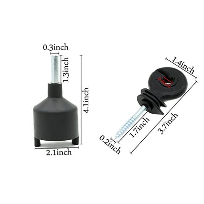 120 Pcs Electric Fence Insulator Screw-in Insulator Fence Ring Post Wood Post Insulator and 1 Pcs Free Insulator Socket Tool(Black)