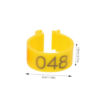 GANAZONO 50pcs Chicken Identification Anklets Digital Leg Bands for Hens Pigeons Ducks Geese