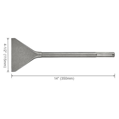 4-1/2 Inch Wide Tile & Thinset Scaling Chisel SDS-Max Shank 4.5" x 14" Thinset Scraper and Floor Scraper Works with 3/4" Shank SDS-Max Rotary Hammers and Demolition Hammers