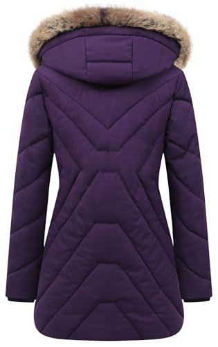 Women's Winter Coat Long Puffer Jacket - Waterproof Warm Thickened Snow Coat for Women - color: Purple, size: Small