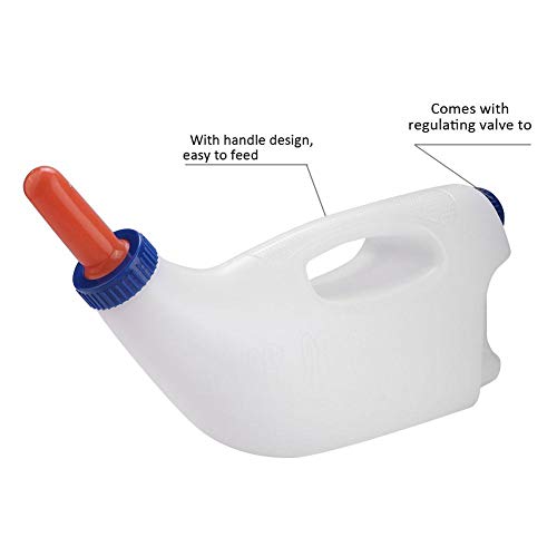 Calf Milk Bottle Horizontal Cow Nursing Bottle Farm Feeding Equipment New Born Calf Nurser with Handle & Nipple 4L