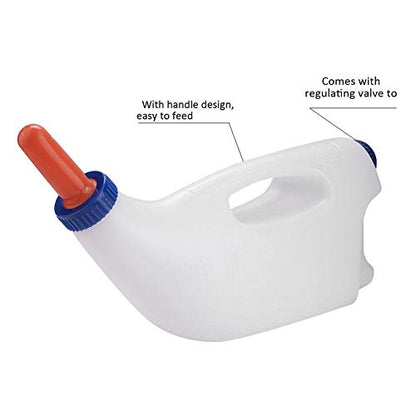 Calf Milk Bottle Horizontal Cow Nursing Bottle Farm Feeding Equipment New Born Calf Nurser with Handle & Nipple 4L