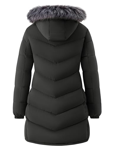 wantdo Women's Long Hooded Winter Coat Warm Quilted Puffer Jacket(Available in Plus Size) - color: Dark Grey, size: XX-Large