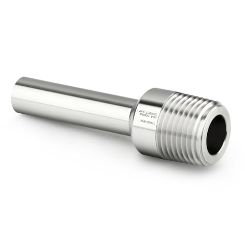 TAISHER 5PCS 304 Stainless Steel Pipe Fittings, 3/8" NPT Male Threaded, 2" Length Weld Nipple Cast Pipe - size: 3/8" NPT x 3/8" OD(2" Length)