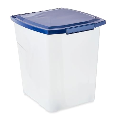 PEtbon Plastic Pet Food Storage Container with Locking Lid, 25 lb Capacity Bug and moisture resistant