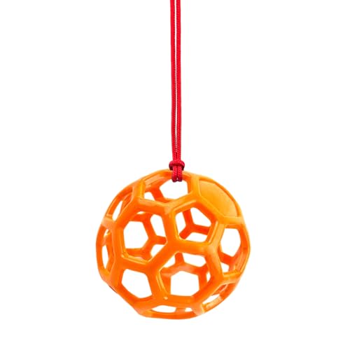 Farm Stall Hanging Feeder Toy Ball for Horses, Goats, Sheep – Durable TPR Feeding Ball, Hay Feeder for Animal Enrichment, Stretch-Resistant Design (Orange) - color: orange