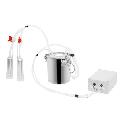 Electric Cow Milking Machine 2-in-1 Portable Rechargeable Goat Milker Adjustable Suction Pulsation Vacuum Pump Electric Milker for Goats and Cows with Stainless Bucket (10L) - size: 10L