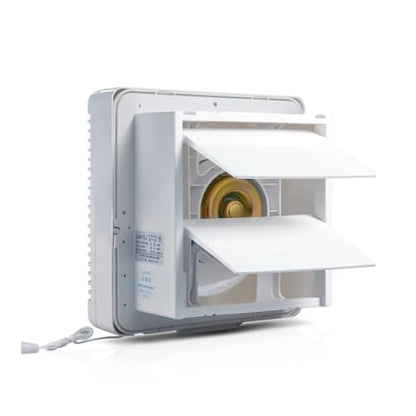 6 Inch Small Window Shutter Exhaust Fan, 7.7 x 7.7 Inch Cutout, 145CFM 25W Wall-Mounted Ventilation Fan Air Extractor for Bathroom Home Bedroom Attic, φ6 Inch Impeller - color: 7.7 Inch Cutout
